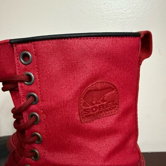 Sorel 1964 premium CVS winter boots Red and Black Lace-Up Boots size 8 - Picture 4 of 11